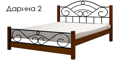 кровать с ковкой из массива Дарина 2
